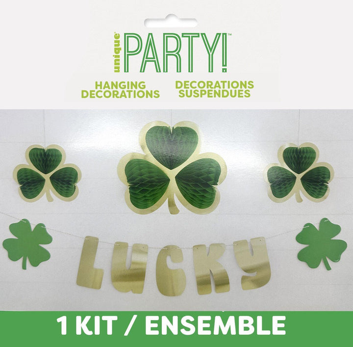 4pk St. Patrick’s Day "Lucky" Banner & Hanging Decoration Kit - Everything Party