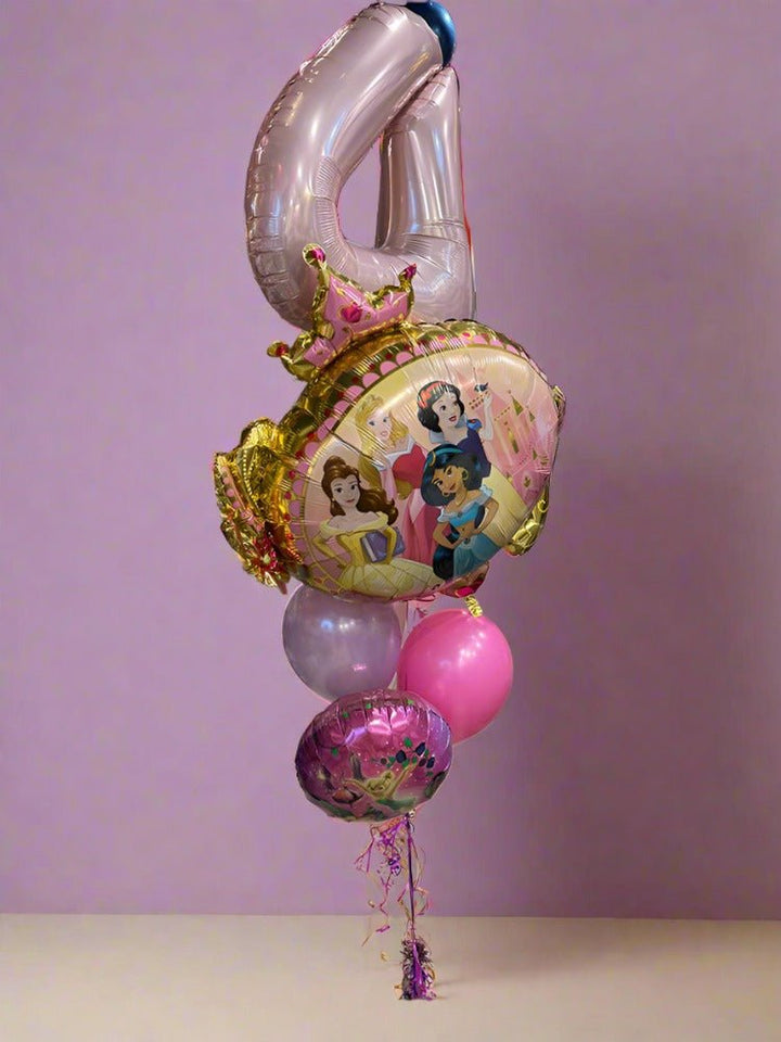 4th Birthday Disney Princess Foil Balloon Bouquet - Everything Party