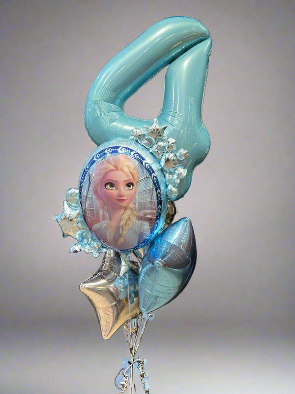 4th Birthday Frozen Elsa Foil Balloon Bouquet - Everything Party