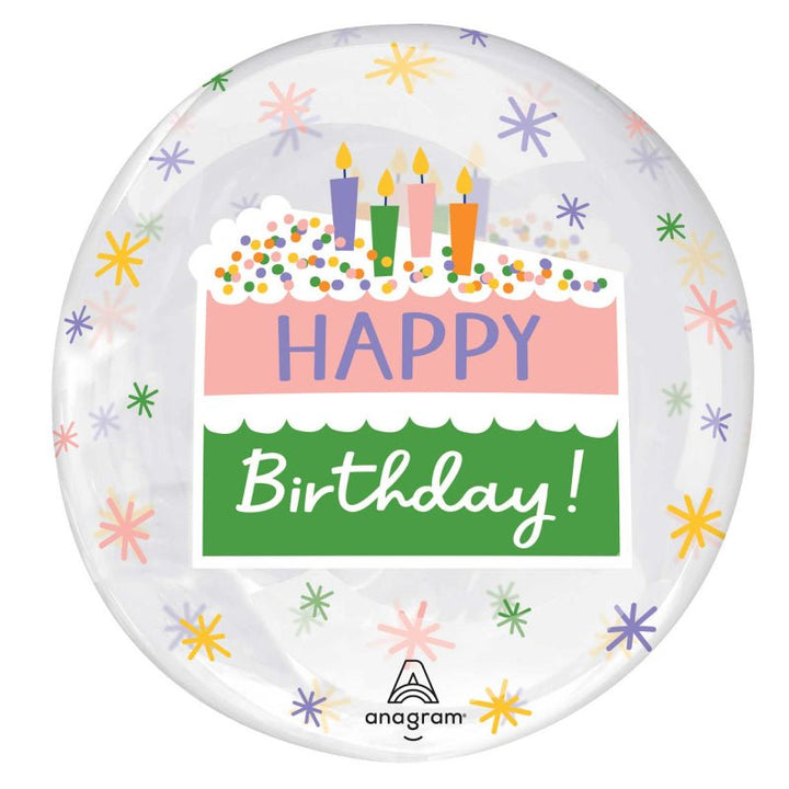 50cm Anagram Clearz Happy Birthday Candle Balloon - Everything Party