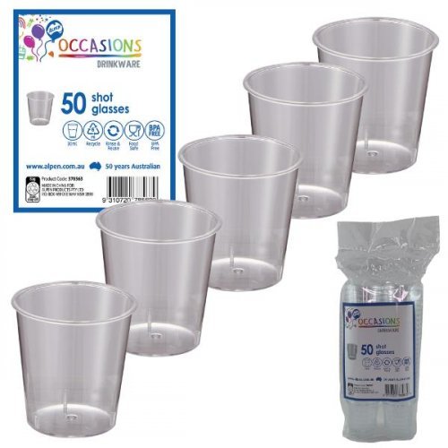 50pk Clear Plastic Shot Glass - Everything Party