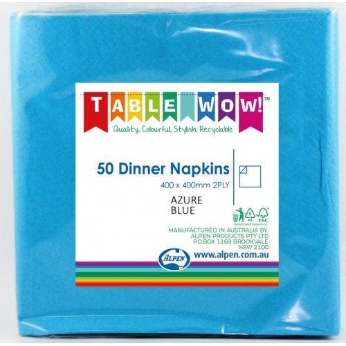 50pk Dinner Napkins - Azure Blue - Everything Party
