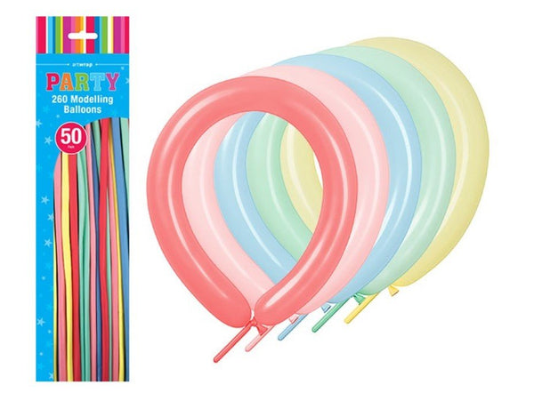 50pk Modelling Balloon 260Q - Pastel - Everything Party