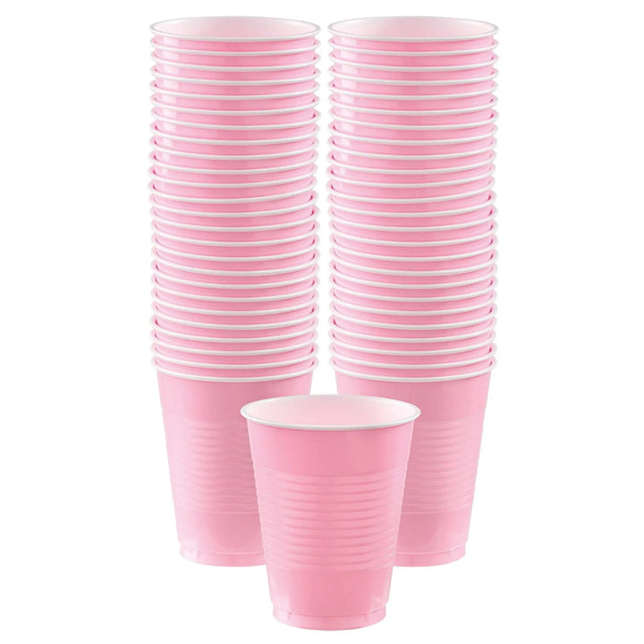 50pk Reusable Plastic Beer Pong American Cups - Pink - Everything Party