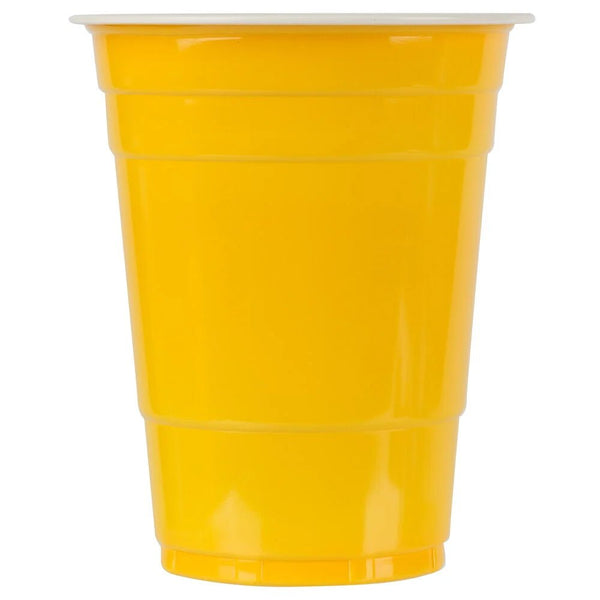 50pk Reusable Plastic Beer Pong American Cups - Yellow - Everything Party