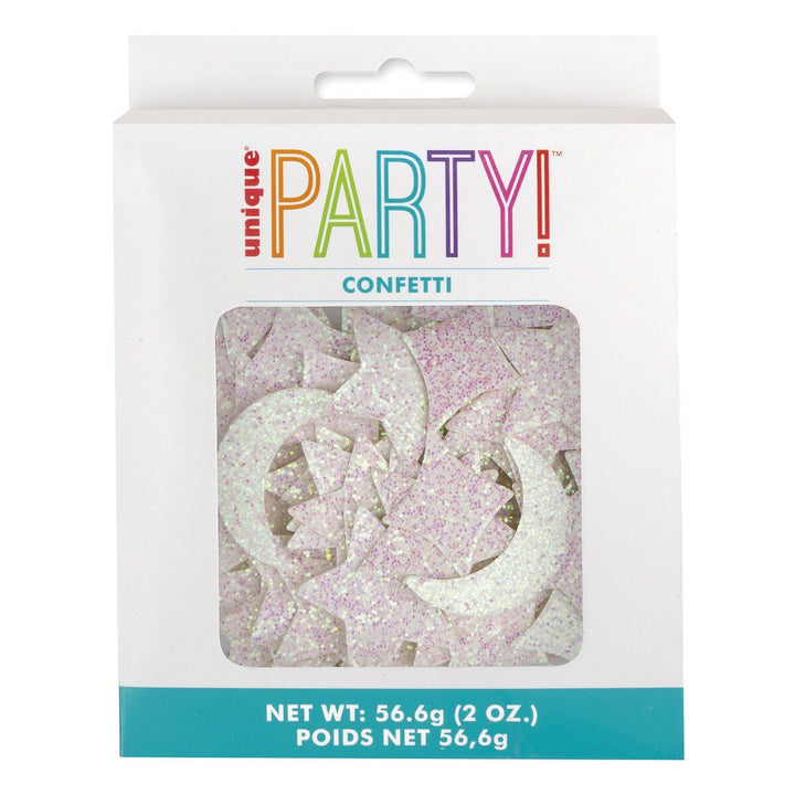 56g Iridescent Jumbo Glitter Moon & Star Confetti Table Scatters - Everything Party