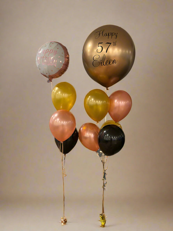 57th Birthday Customized Helium Balloon Arrangements - Everything Party