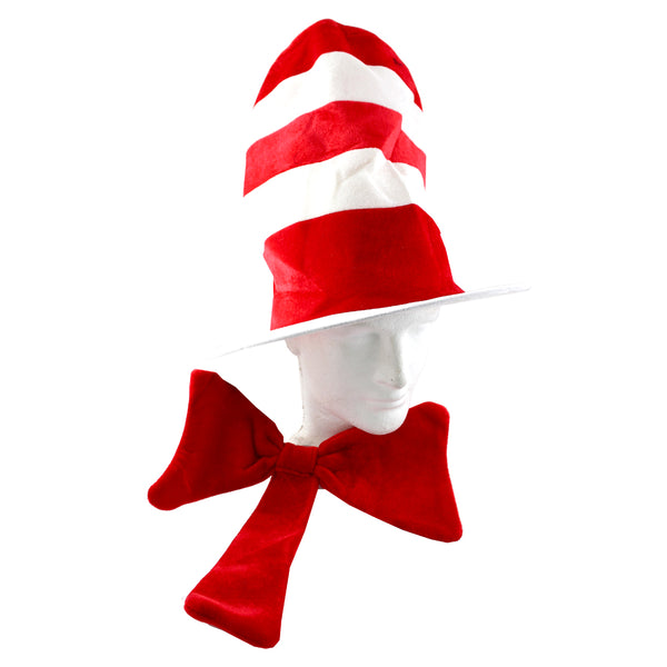 Cat in the Hat Style Costume Hat & Bow Tie Set