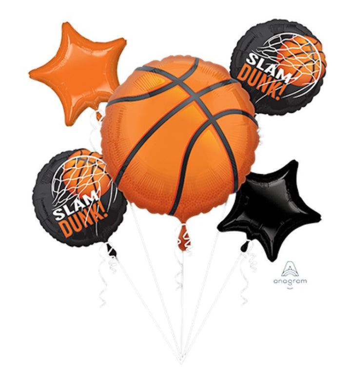 5pcs Anagram Basketball Foil Balloon Bouquet - Everything Party