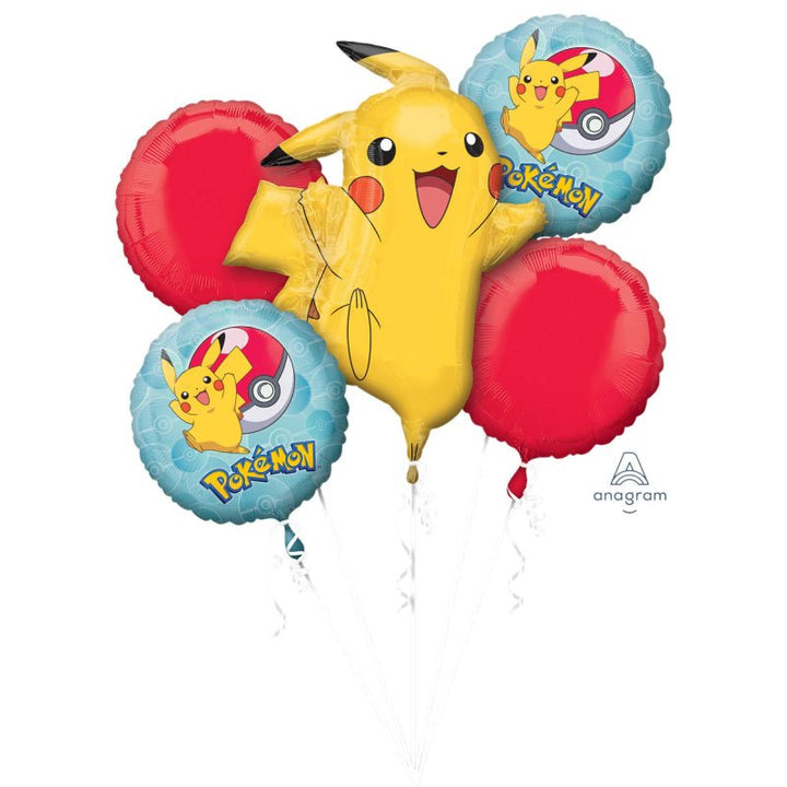 5pcs Anagram Pokemon Foil Balloon Bouquet - Everything Party