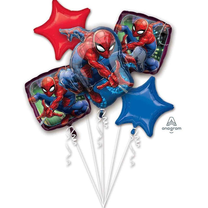 5pcs Anagram Spiderman Foil Balloon Bouquet - Everything Party