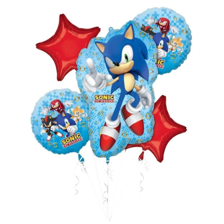 5pk Anagram Licensed Sonic the Hedgehog Balloon Bouquet Kit - Everything Party