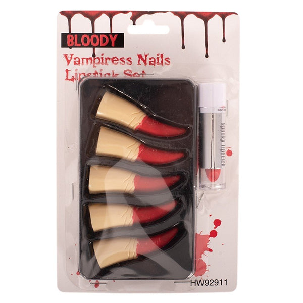 5pk Latex Witch Fingers with Lipstick set - Everything Party