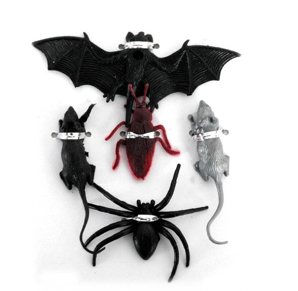 5pk Mixed Plastic Halloween Bugs and Bat - Everything Party