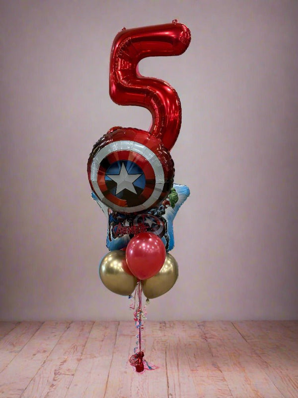 5th Birthday Avengers Superhero Helium Balloon Bouquet - Everything Party