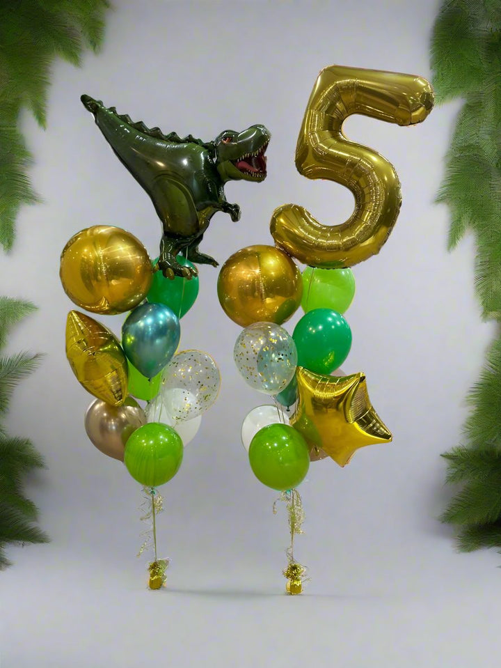 5th Birthday Dinosaur Theme Foil Balloon Bouquets - Everything Party