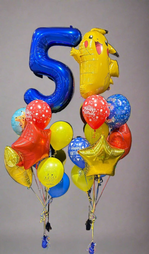 5th Birthday Pokemon Foil Balloon Bouquet - Everything Party