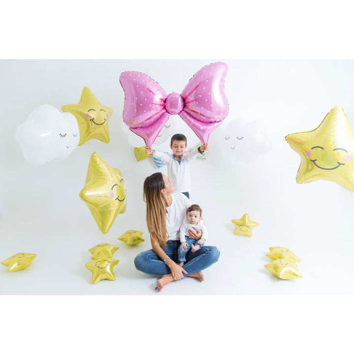 61cm Betallic White Sleepy Cloud Shape Foil Balloon - Everything Party