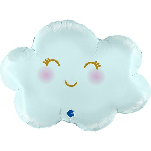 61cm Foil Shape Cloud Satin Pastel Blue - Everything Party