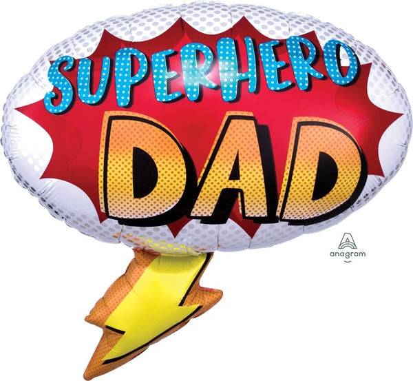 68cm Anagram Superhero Dad Supershape Foil Balloon - Everything Party