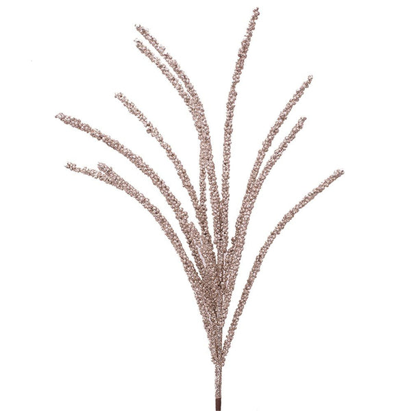 68cm Stem Floral Christmas Decor Champagne Glitter Spray - Everything Party