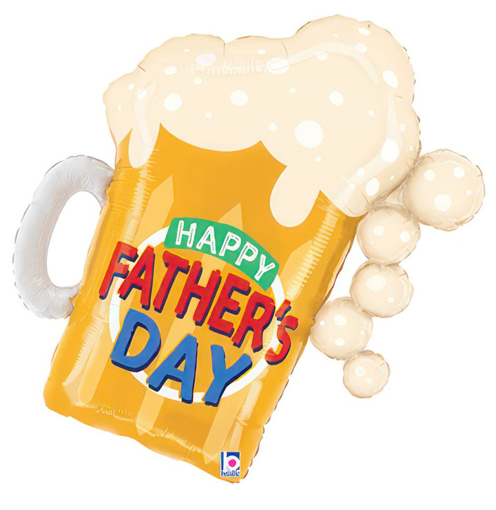 69cm Betallic Happy Father's Day Beer Mug Shape Foil Balloon - Everything Party