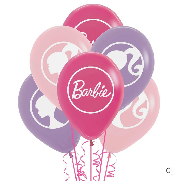 6pk Barbie Printed Latex Balloons 30cm - Everything Party