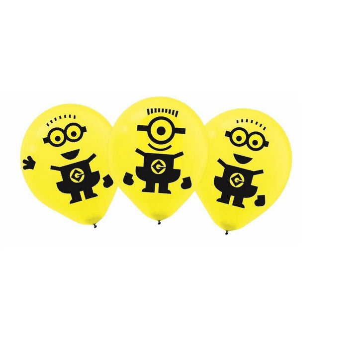 6pk Despicable Me Minion Latex Balloon 30cm - Everything Party