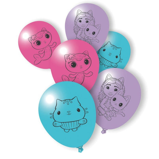 6pk Gabby's Dollhouse Assorted Latex Balloons 30cm - Everything Party