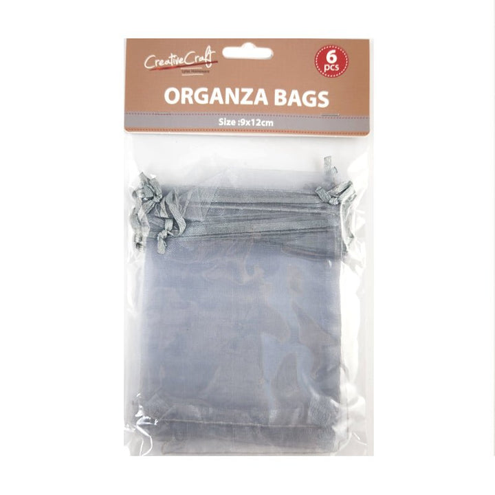 6pk Organza Bags - Silver - Everything Party