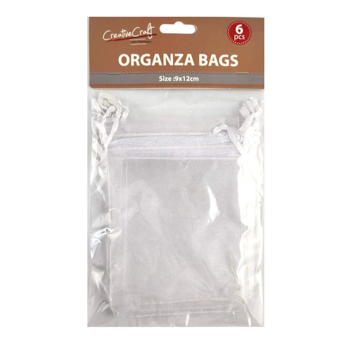 6pk Organza Bags - White - Everything Party