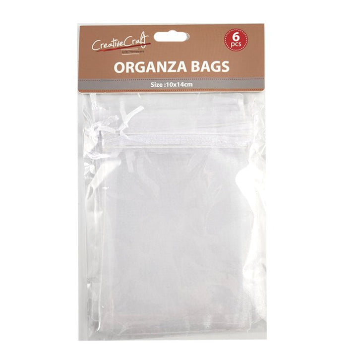 6pk Organza Bags - White - Everything Party