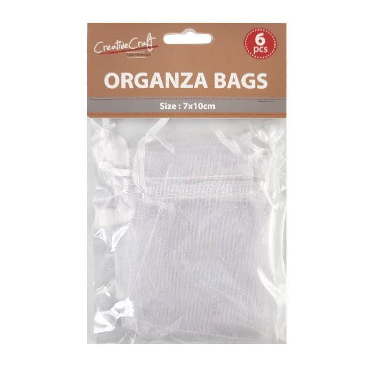 6pk Organza Bags - White - Everything Party