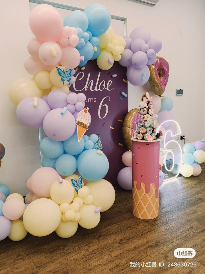 6th Birthday Balloon Garland With Acrylic Light Up Number - Everything Party