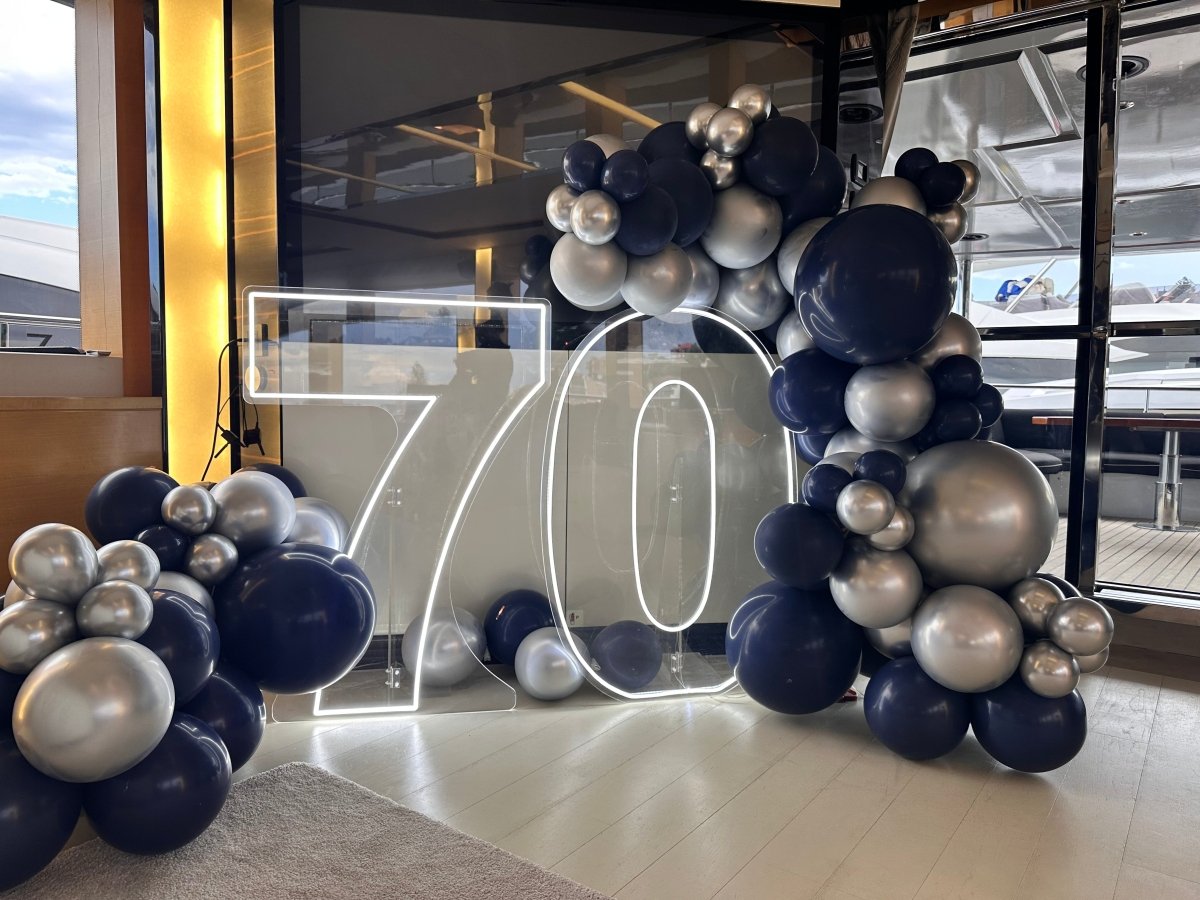 70th Birthday Balloon Garland with 1m LED Number Lights – Everything Party