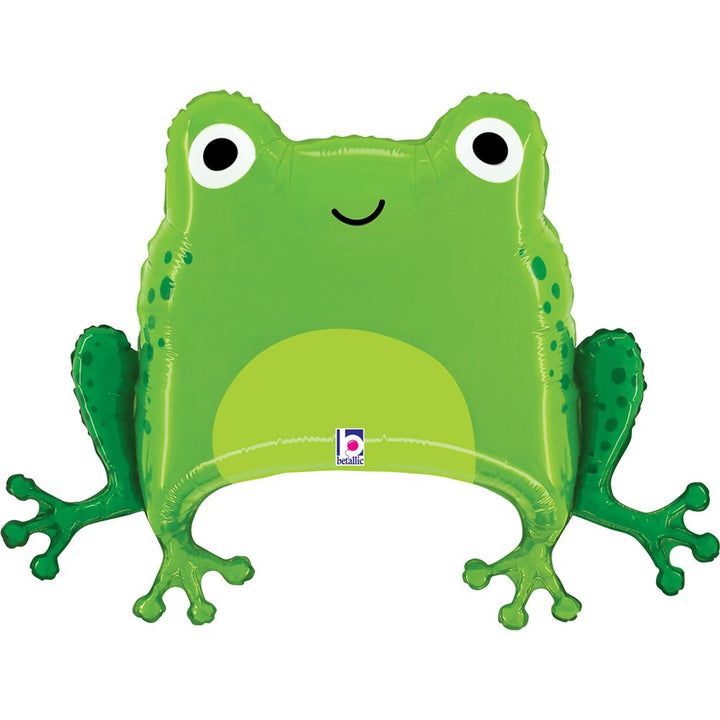 71cm Betallic Green Frog Shape Foil Balloon - Everything Party