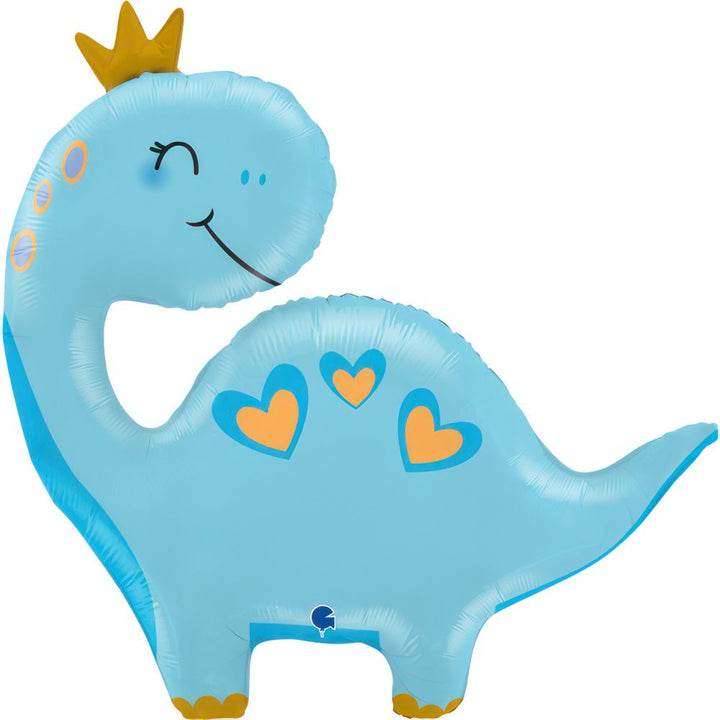 71cm Foil Shape Blue Dinosaur Balloon - Everything Party