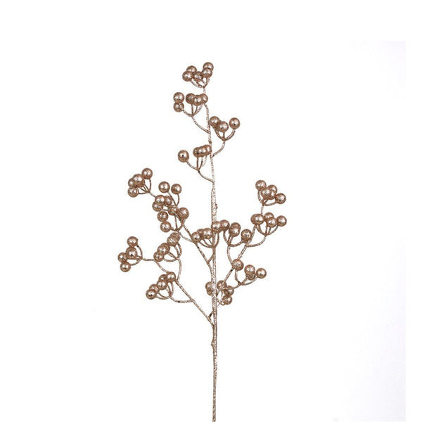 73cm Antique Pink Glitter Berry Stem Christmas Decor - Everything Party