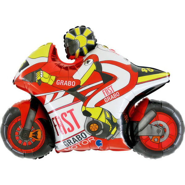 74cm Grabo Red Motorcycle Foil Balloon - Everything Party