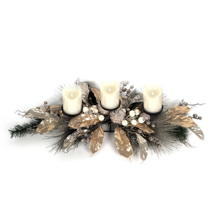 80cm Champagne 3 Candle Holder Table Decor - Everything Party