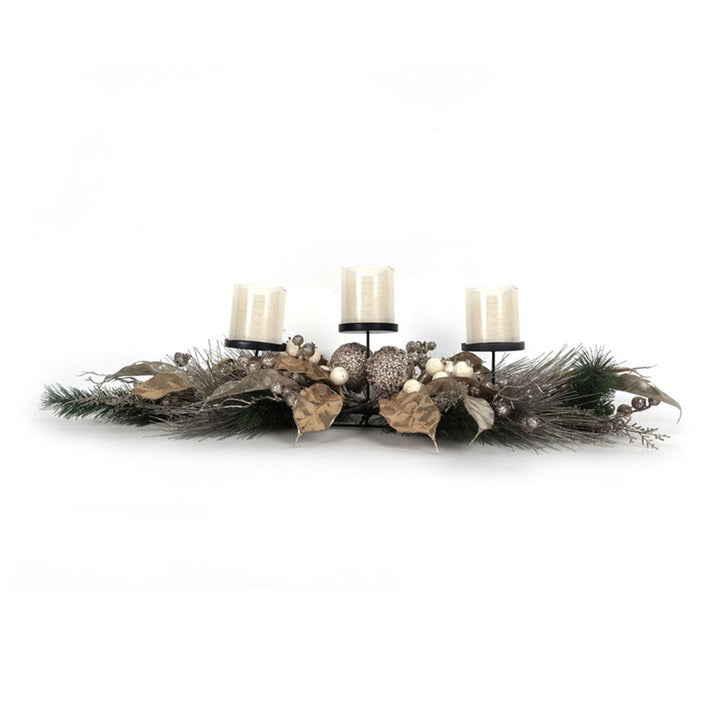 80cm Champagne 3 Candle Holder Table Decor - Everything Party