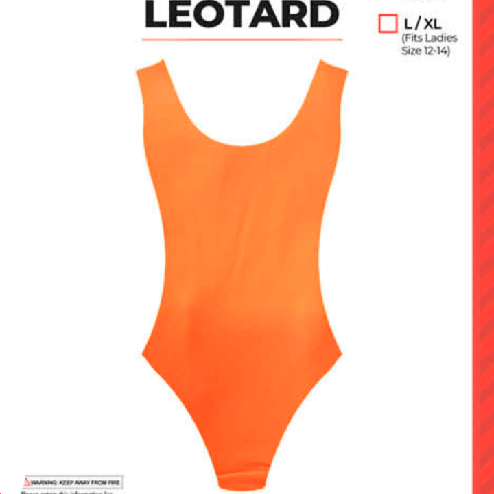 80s Retro Neon Leotard - Neon Orange - Everything Party