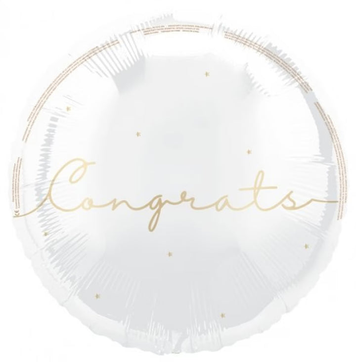 Gold Script Congrats Foil Balloon 45cm – 18” Congratulations Balloon ...