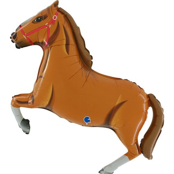 86cm Grabo Supershape Racing Horse Foil Balloon - Light Brown - Everything Party