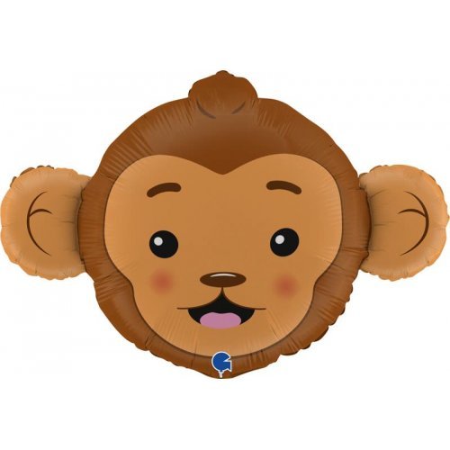 89cm Grabo Monkey Head Shape Foil Balloon - Everything Party