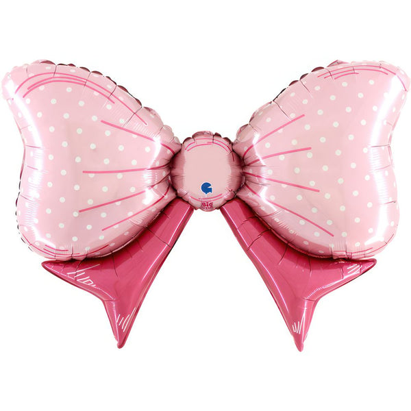 89cm Grabo Pink Bow Shape Foil Balloon - Everything Party