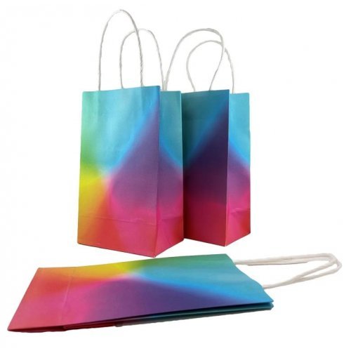 8pk Bright Rainbow Paper Party Gift Bags - Everything Party