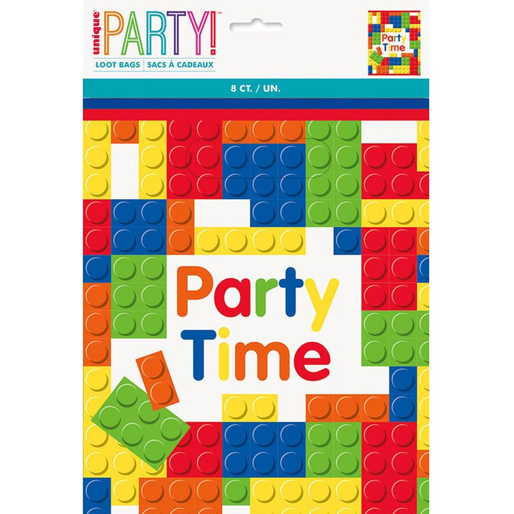 8pk Building Blocks Party Time Party Bags - Everything Party