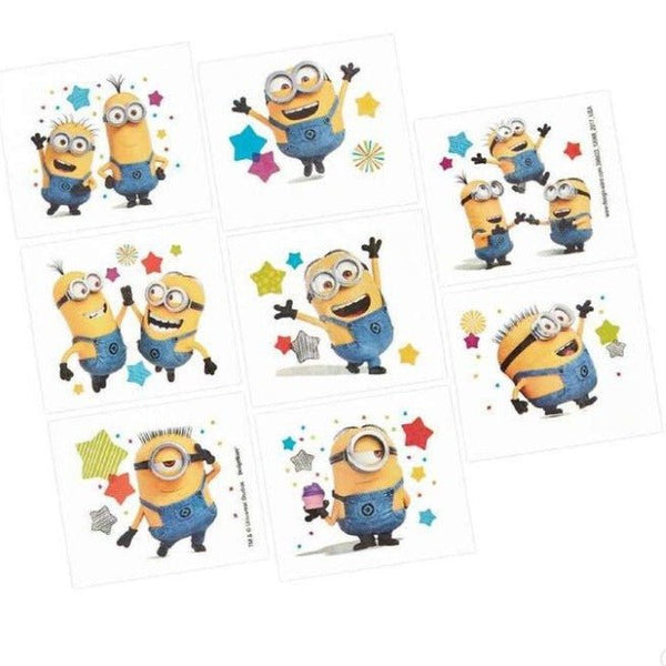 8pk Despicable Me Minion Temporary Tattoos - Everything Party