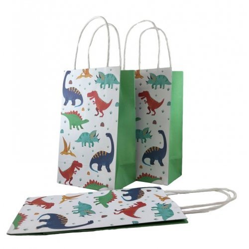 8pk Dinosaur Print Paper Party Loot Bags - Everything Party